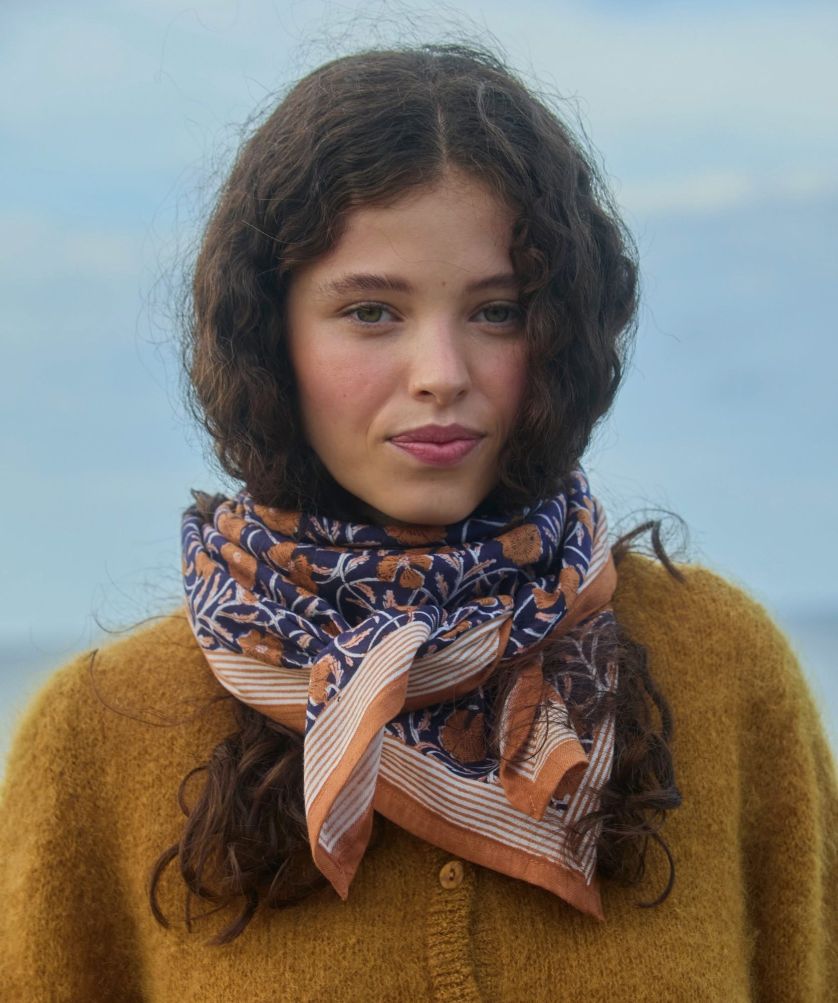 Foulard grand format – Pia Navy