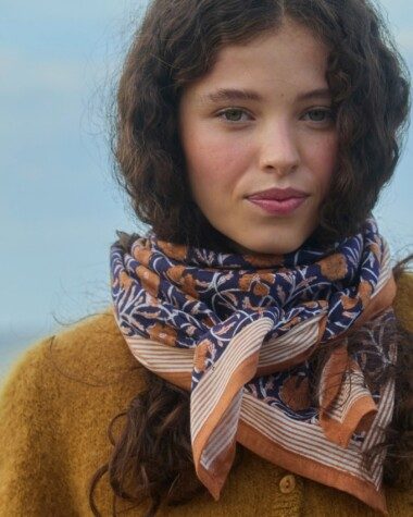 Foulard grand format – Pia Navy