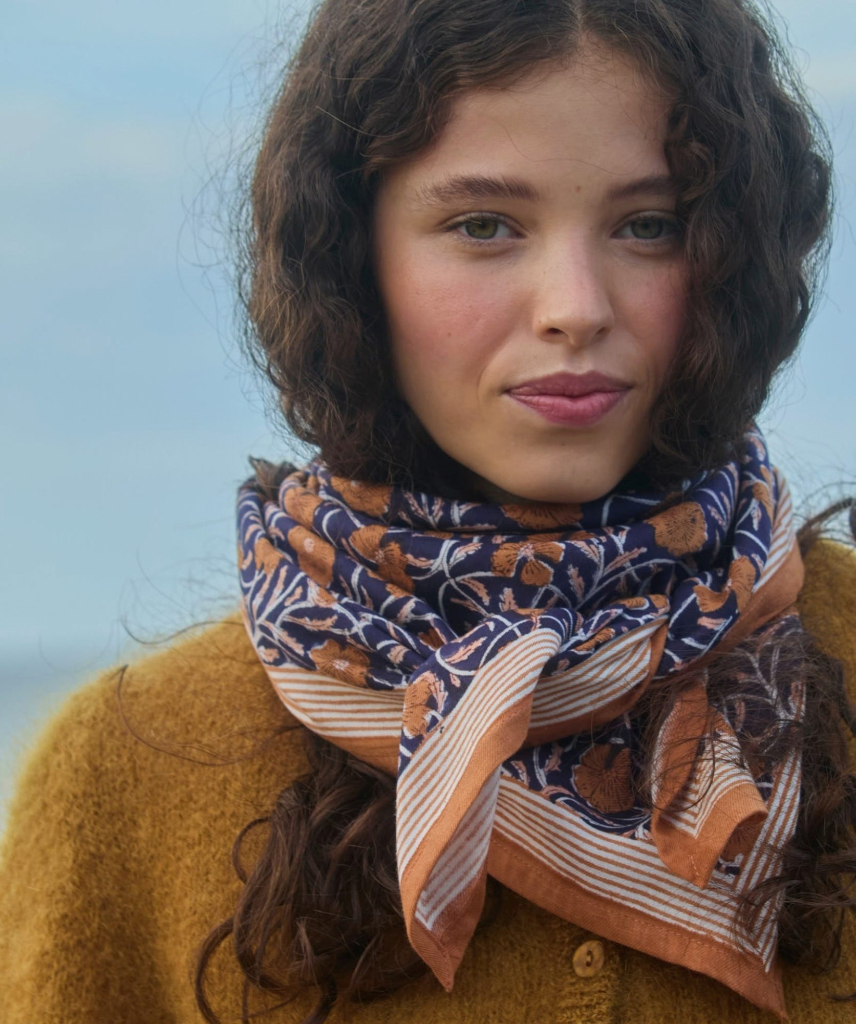 Foulard grand format – Pia Navy