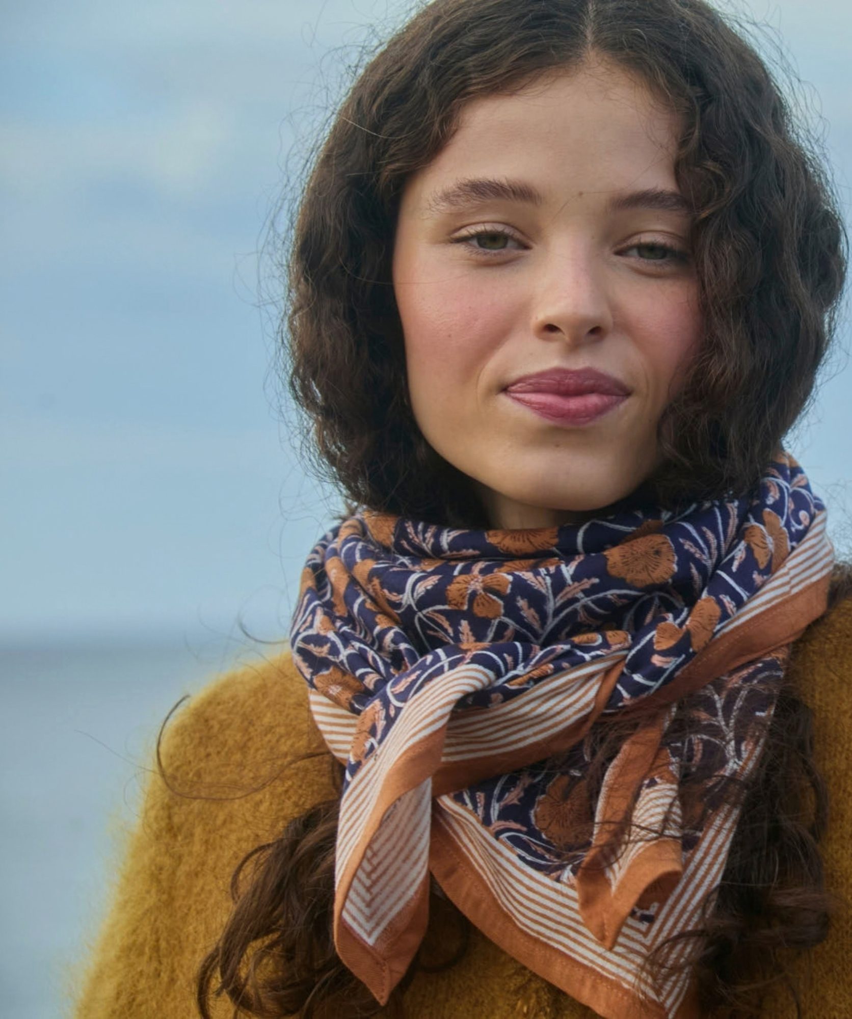 Foulard grand format – Pia Navy